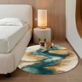thumbnail image 2 of Round Rugs 3Ft, Teal Grey Marble Round Area Rug Washable Indoor Throw Carpet, Modern Abstract Art Small Non Slip Circle Rug for Bedroom Living Room Home Decor Aesthetic, 2 of 8