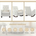 thumbnail image 6 of Dinosisco Rocking Chair for Nursery, Tufted Nursery Glider Rocker for Living Room, Beige Linen, 6 of 7