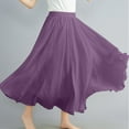 thumbnail image 5 of EINCcm Women Midi Length Elastic Pleated Retro Flax Long Skirt High Elastic Waist Casual Solid Color Skirts, 5 of 5