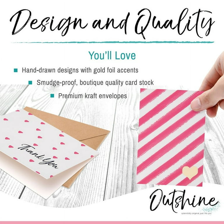 Outshine Co Outshine Blank Note Cards With Envelopes And Seals In Storage  Box - Blank Cards With Envelopes All Occasion, Greeting Cards, Thank You  Cards, Birthday Cards