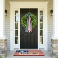 thumbnail image 6 of DAMAI 13.7" Boxwood Wreath with Bow - Patriotic Wreath With Red Blue White Star Stripe Ribbon, Artificial Green Eucalyptus Ribbons Patriotic Wall Hanging Summer Wreath, 6 of 6