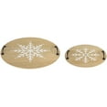 thumbnail image 4 of Northlight Round Snowflake Christmas Serving Trays with Handles - 15.75" - Set of 2, 4 of 8