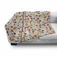 thumbnail image 3 of Sport Soft Flannel Fleece Blanket, Abstract Cartoon Style Sporting Goods Tennis Racket Ball Bowling Star Filled Pattern, Cozy Plush for Indoor and Outdoor Use, 60" x 80", Multicolor, by Ambesonne, 3 of 6