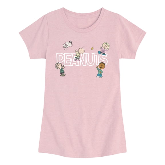 Peanuts - Friends Playing - Youth Girls Fitted Short Sleeve T-Shirt