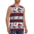 thumbnail image 2 of Haiem Men's Buffalo Plaid Forest Print Tank Tops Summer Sleeveless Cut Off Workout T-Shirts Fitness Vest Athletic Undershirts-X-Large, 2 of 8