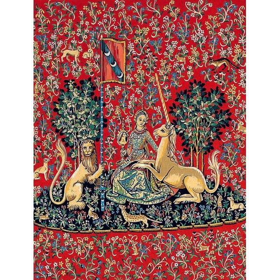 Needlepoint canvas for halfstitch without yarn Can.Seul Lady With A Unicorn MRC1432203 Margot de Paris Printed Tapestry Canvas
