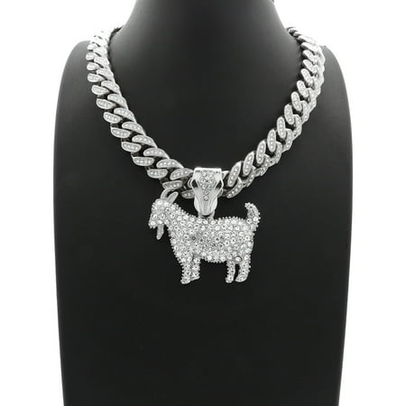 Hip Hop Fashion Iced Out GOAT Pendant w/ 12mm 20