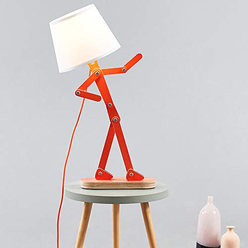Hroome Novelty Cool Kids Desk Lamp With Swing Arm Modern Wood Fun Adjustable Table Lamp Bedside Reading Lamp For Teens Girls Boys Living Room Office Oran Orange Bulb Included Walmart Com Walmart Com
