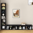 thumbnail image 4 of VECELO Tall Narrow Corner Bookcase, Enclosed Free-Standing Storage Cabinet with Adjustable Shelves, Anti-tilting Device and Dust-Free Organization, Black, 4 of 11