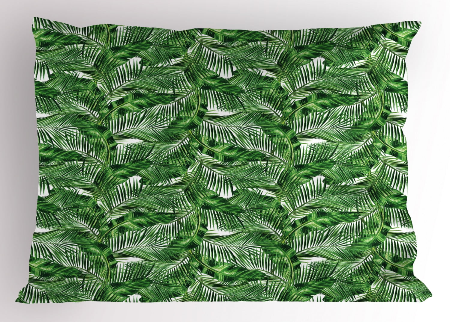 Zen Pillow Sham Tropical Plants Background Feng Shui Style Refreshing