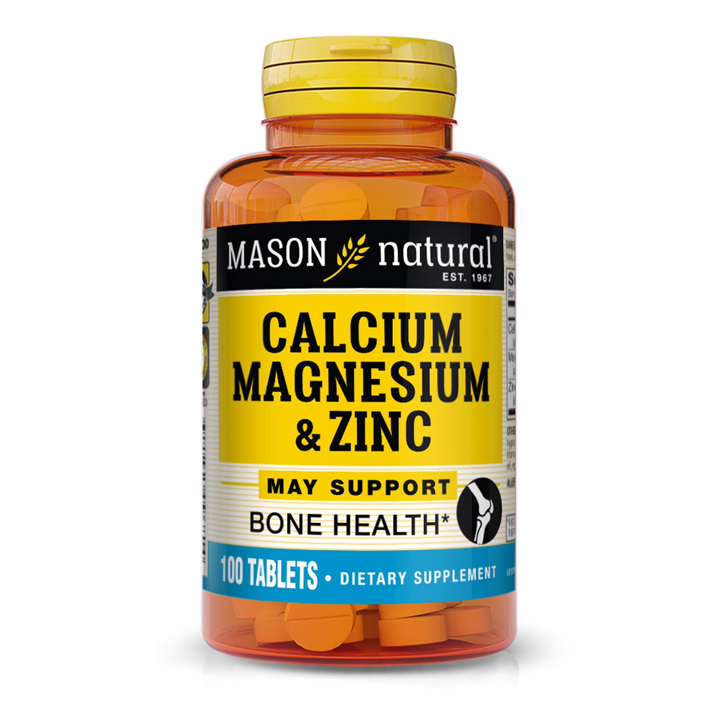 (5 pack) Mason Natural Calcium Magnesium & Zinc, 100 Tablets