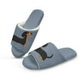 thumbnail image 2 of FUIALDOLG Soft Indoor Open Toe Cotton Slippers Non-slip Sole Lightweight Funny Dachshund Print House Slippers Home Shoes 6-7, 2 of 7