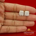 thumbnail image 4 of King of Bling's 1.95ct Cubic Zirconia 925 Yellow Silver Women & Men Hip Hop Square Earrings, 4 of 11