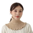 thumbnail image 2 of Zeus Comfortable Stretchy False Collar Knitted Fabric Practical Warm-keeping Neck Guard for Women, 2 of 7
