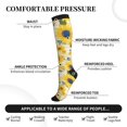 thumbnail image 4 of Picia Blue Floral Sunflower Printed Sports Compression Socks - 15-20mmHg Graduated Compression, High-Performance Soft and Breathable Socks for Men and Women, 4 of 5