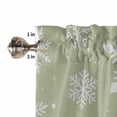 thumbnail image 5 of Sage Green Kitchen Curtains and Valances Set, and White Snowflake Winter Christmas Rod Pocket Window Valance 18 Inch Window Curtain Panels for Living Room Bedroom Laundry, 27.5x36in, 3 Pieces, 5 of 7
