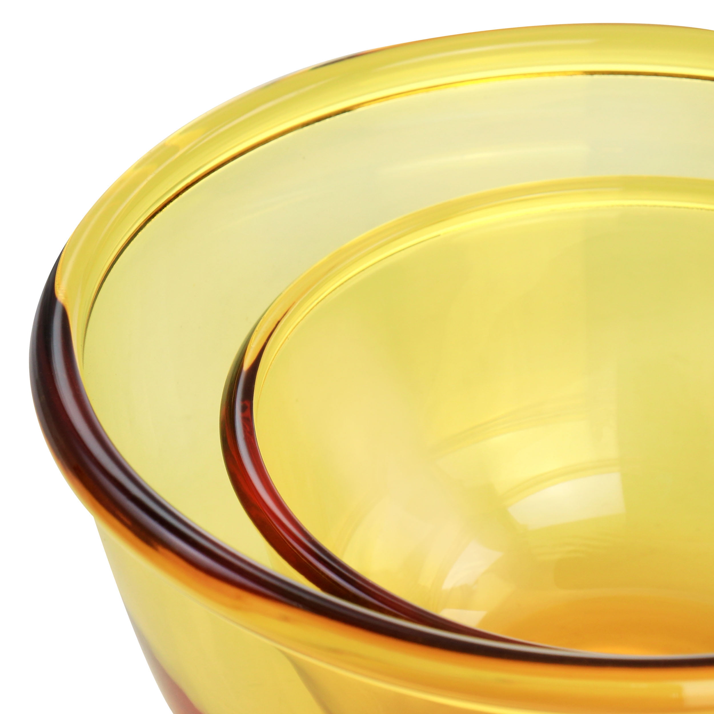 Gibson Home 3-Piece Amber Tempered Glass Bowl Set – Durable Bowls for Kitchen & Dining