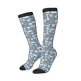 thumbnail image 2 of Fotbe Blue Bathroom print Women's Men's Novelty Crew Socks Cotton Socks Knee High Socks for Walking,Running,Nurses,Pregnancy, 2 of 9