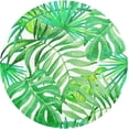 thumbnail image 2 of Green Palm Leaf on White Round Place Mats Set of 6, Heat Stain Insulation Table Mats Non-Slip Grid Woven Placemats 15.4 Inch for Kitchen Dining Table Holiday, 2 of 7