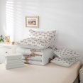 thumbnail image 6 of Manfei Brown Dreamy Bowtie 7-Piece Twin Bedding,Kawaii Bowknot Bedding Comforter Set,Light Gray Reversible, 6 of 7