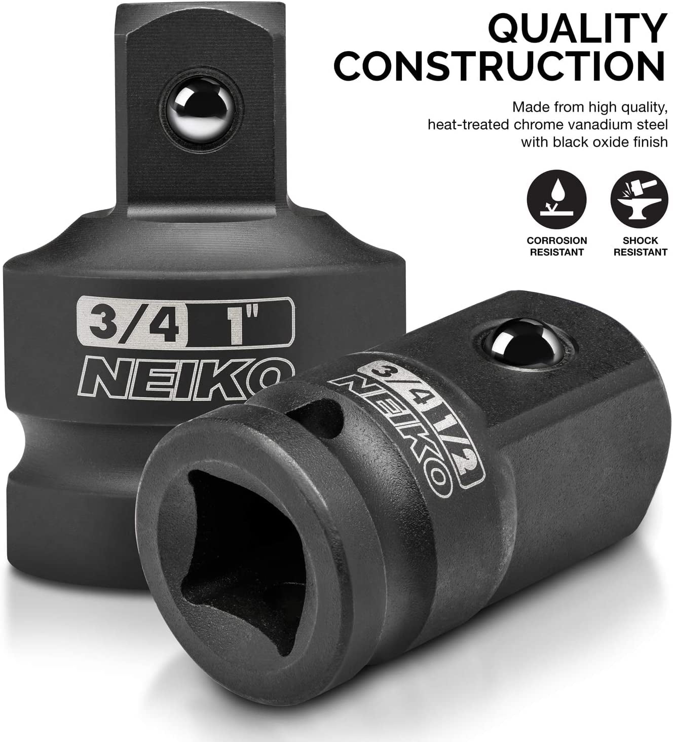 NEIKO 8 PC Impact Socket Adapter Set, Cr-V Steel, Wrench Adapters