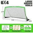 thumbnail image 5 of RUNBOW 6x4 ft Portable Kids Soccer Goal, Backyard Practice Net with Carry Bag, 5 of 8