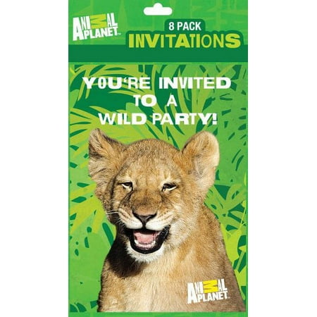 Primary Colors Animal Planet Invitations, 8 Cards and Envelopes (870)