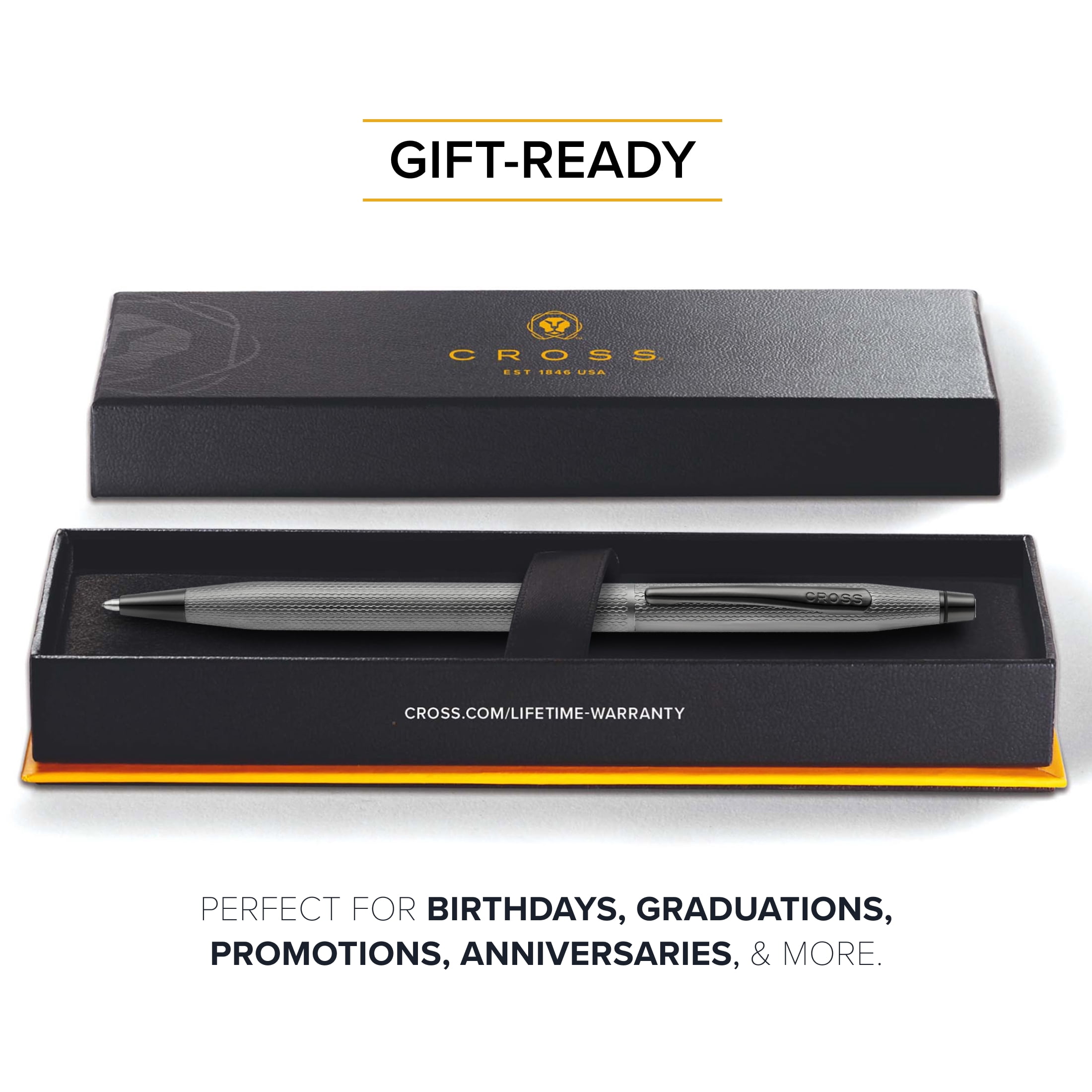 Cross Classic Century® Polished Slate Gray Engraved Diamond Pattern with Slate Gray PVD Appointments Ballpoint Pen