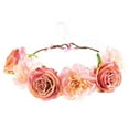 thumbnail image 1 of Bandeau Couronne de Cheveux Fleuri Rose pour Femmes, 1 of 4