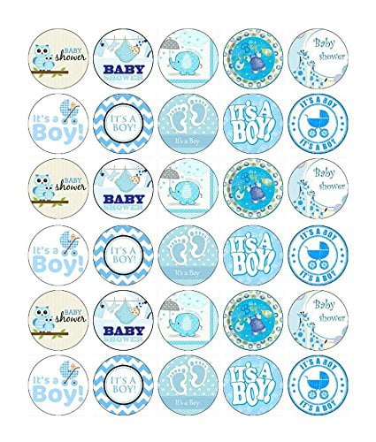 12 PRE-CUT EDIBLE RICE WAFER PAPER CARD PERSONALISED BABY SHOWER CUPCAKE TOPPERS 