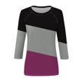 thumbnail image 5 of Shirt for Women's Fashion Casual Raglan Sleeve Round Neck 3/4 Sleeve Loose Printed T-Shirt Ladies Top, 5 of 5