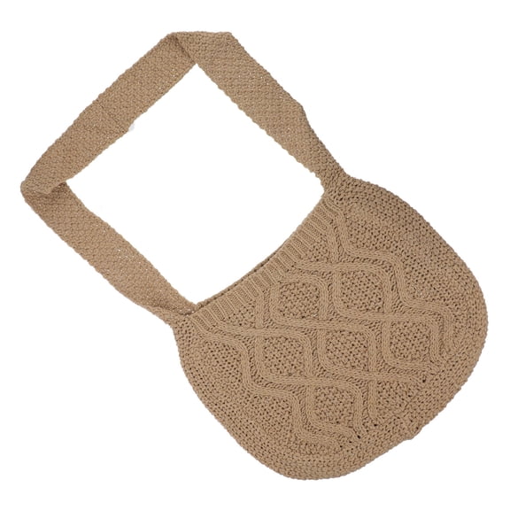 ELAYARD Khaki Crochet Crossbody Shoulder Bag Stylish and Lightweight for Travel, Picnic, Daily Use, and Casual Accessories