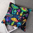 thumbnail image 7 of Mushrooms Throw Pillow Covers Colorful Psychedelic Pillow Cases Decorative Soft Square Case Home Decor for Sofa Bed Living Room Farmhouse 1 set of 2, various sizes, 7 of 7