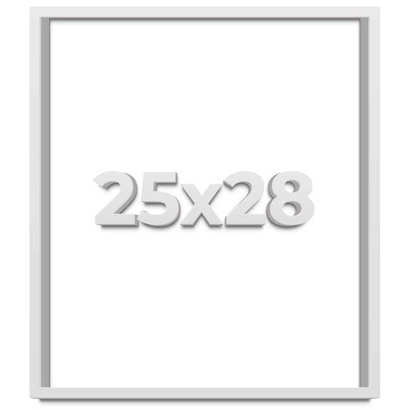 25x28 Shadow Box Frame White | 2 Inches Deep Real Wood Contemporary Shadowbox Display Frame | UV