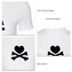 thumbnail image 4 of Camisa de manga corta ajustada blanca con estampado de calavera para mujer: ropa informal moderna y cómoda, talla L, 4 of 5
