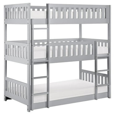 Lexicon Orion Transitional Wood Triple Twin Bunk Bed in Gray