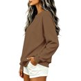 thumbnail image 2 of Women's Long Sleeve Crewneck Oversized Sweatshirts Loose Fit Pullover Tops Soft Cute Shirts Work＆Casual Daily Lounge Wear Fall Winter Clothes, 2 of 3