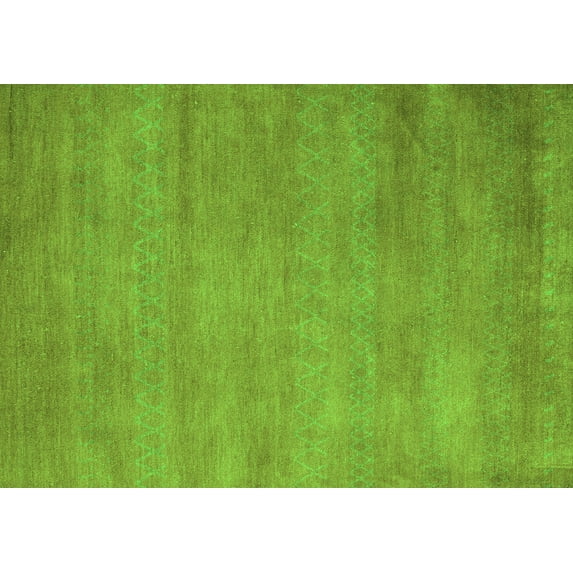 Ahgly Company Indoor Rectangle Abstract Green Modern Area Rugs, 7' x 10'