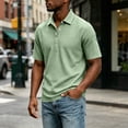 thumbnail image 2 of akafmk Mens Dress Shirts Short Sleeve Collared Shirt Waffle Knit Golf Business Casual Work Shirts Summer Clothes, Size L, 2 of 6