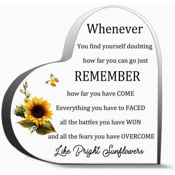 Whenever You Find Yourself Doubting How Far You Can Go Just Decor Acrylic Heart Gifts Sign Office Art Decorations 3.9X3.9In