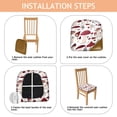 thumbnail image 4 of Red Mushroom Plant White Pattern Seat Covers for Dining Room Chairs Set Of 4,Stretch Printed Washable Chair Seat Cover with Elastic Ties and Button,Removable Waterproof Couch Cushion Covers, 4 of 6