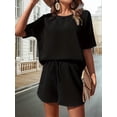 thumbnail image 6 of Pajamas Set for Women Waffle Knit Lounge Set 2 Piece Outfits Loungewear Sweatsuit with Pockets, 6 of 9