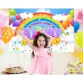 thumbnail image 2 of Beautiful Rainbow Happy Birthday Backdrop Banner for Kids Birthday Party Backdrop,Blue Sky Balloons Birthday Sign for Girls Boys Party Decorations Supplies, 2 of 5