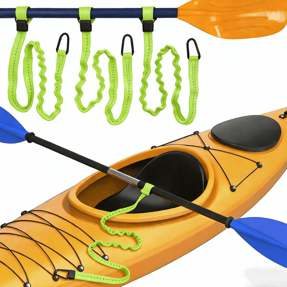 2 Pack Kayak Paddle Leash Fishing Rope Rod Safety Lanyard Boat Accessories Stretchable Coiled Rod for Kayak and SUP Paddles(Fluorescent Color)