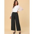 thumbnail image 2 of Pantalones de pierna ancha Allegra K para mujer Palazzo largos con bolsillos Negro M, 2 of 5