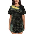 thumbnail image 1 of Fotbe MoonNight Sky Crow Conjunto de Pijama Estampado para Mujer, 2 Piezas, Ropa de Dormir con Camiseta de Manga Corta y Shorts Suaves-Medium, 1 of 6