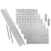 FASÄDE Rings Decorative Vinyl Backsplash 15 sq ft Kit in Brushed Aluminum
