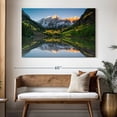 thumbnail image 3 of Elephant Stock Maroon Bells Lake Sunshine Wall Art - Horizontal Canvas Wall Art - Living Room Wall Decor - Nature Canvas - Gray And White Decor - 51" x 34", 3 of 8