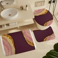 thumbnail image 6 of 4Pcs Elegant Blush Pink Marble Gold Glitter Shower Curtain Sets, Bathroom Set Decor with Non-Slip Bath Mat, Toilet Lid Rug and Contour Mat, 72 x 72inch, 6 of 8