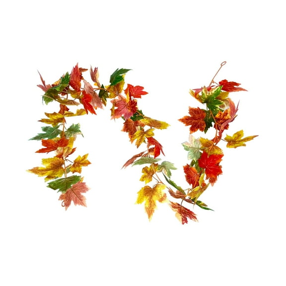 YIKA Halloween Decoration Simulated Maple Leaf Vines Leaves Halloween Thanksgiving Festival Decoration Room Living Room Scene Layout Simulated Vines Halloween Ornaments
